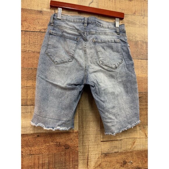 Kensie Stretch Denim Bermuda Shorts Size 4 Light Wash - Picture 7 of 9